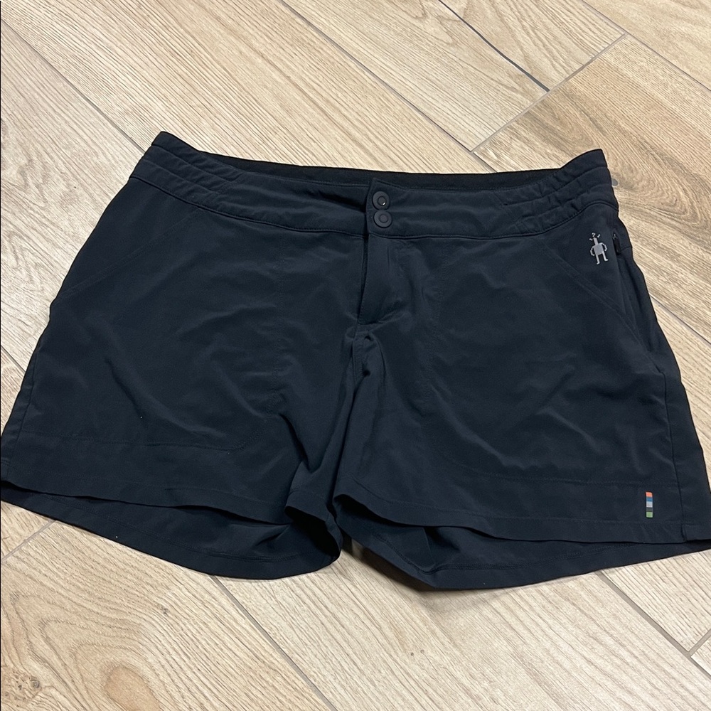 Smartwool Black Women's Athletic Shorts with Subtle Logo
